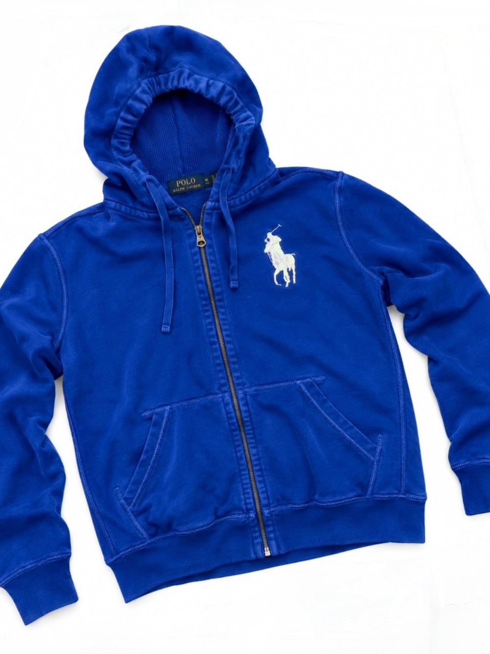 Polo by Ralph Lauren Men’s Bright Blue Full-Zip Hoodie